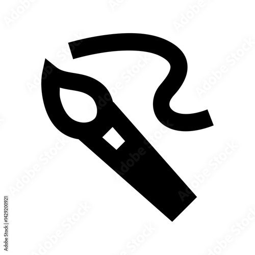 Illustration of a needle with thread, showing the eye of the needle and a curved piece of thread nearby