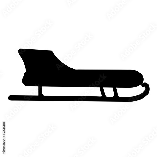 Classic Black Silhouette of a Sleigh on a White Background Symbolizing Winter