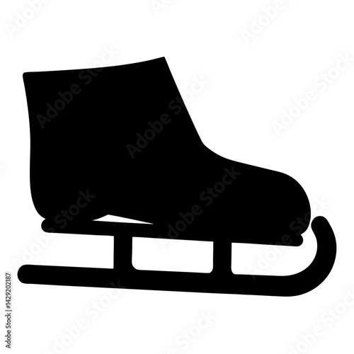 Silhouette of a figure ice skate used for winter sport activities