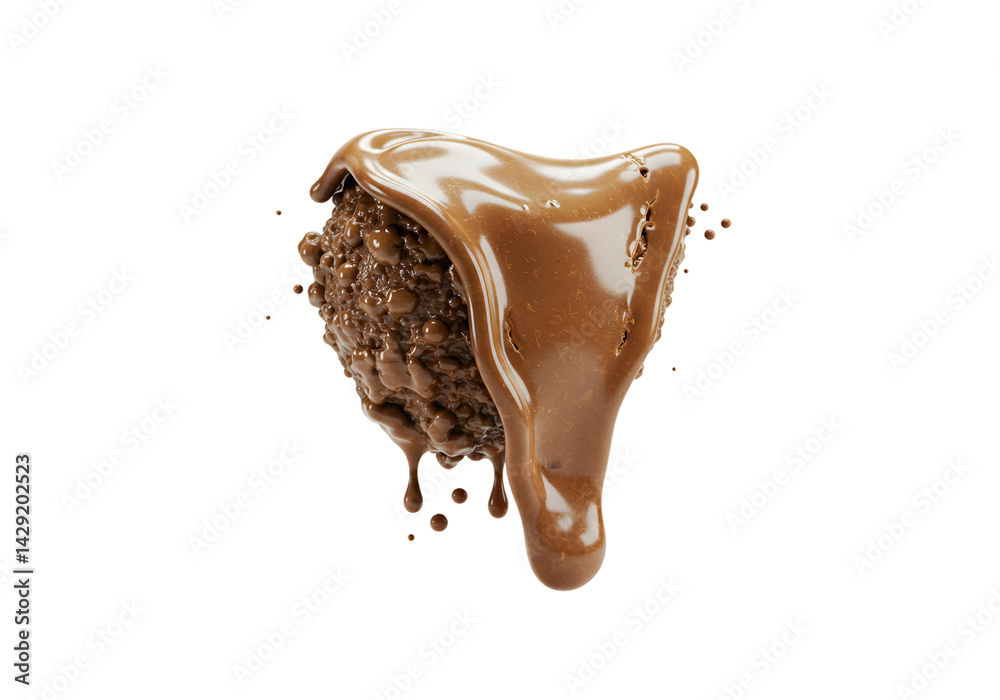 Obraz premium Delicious Chocolate Caramel Dessert: Indulge in Sweetness