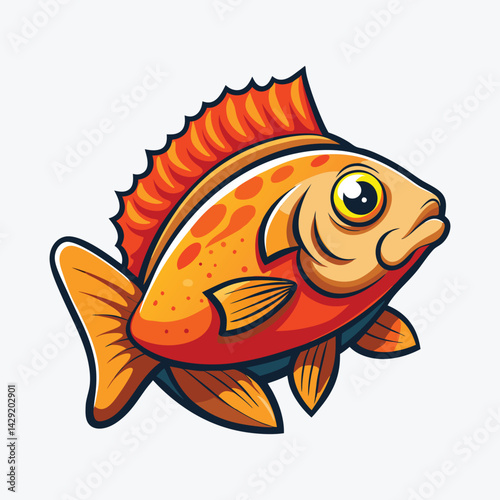fish fried vector illustration, fish vector on white background
