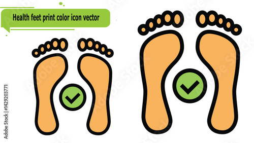 Health feet print color icon vector