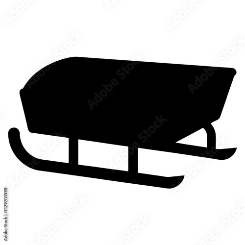 Stylized Silhouette of a Bobsleigh Sled for Winter Sports and Fun