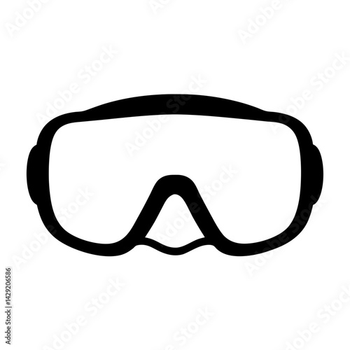 Simplified Silhouette of Diving Goggles for Underwater Swimming and Exploration