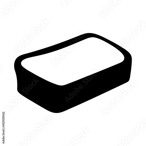 Isolated black and white soap dish vector graphic in simple style