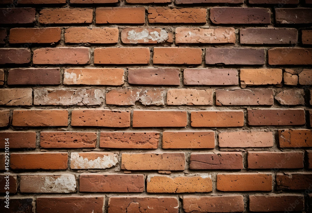 Obraz premium A red brick wall with a black background.