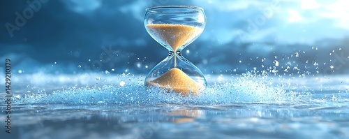 Obraz na płótnie Frozen time in a surreal hourglass w salonie