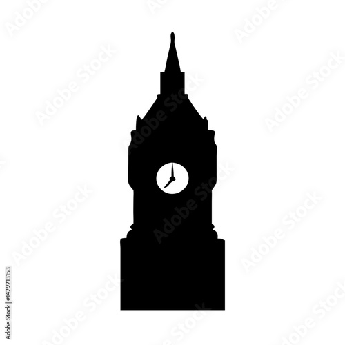 big ben silhouette isolated vector 
