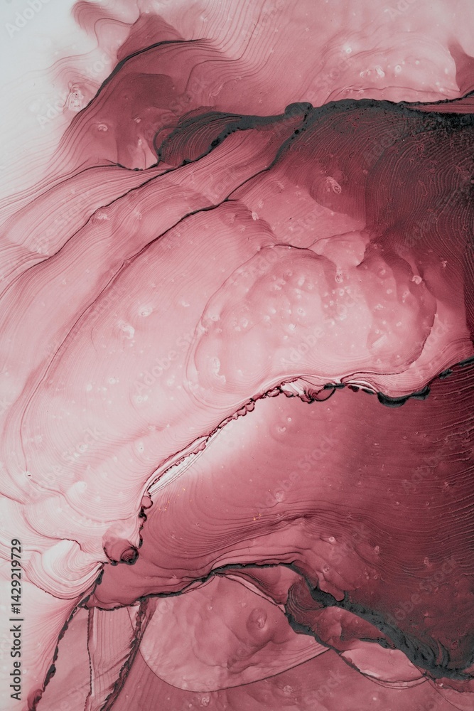 Fototapeta premium Original artwork photo of marble ink abstract art. High resolution photograph from exemplary original painting. Abstract painting was painted on HQ paper texture to create smooth marbling pattern.