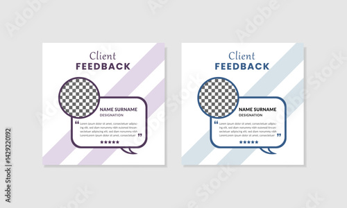 Testimonial design simple and professional for social media post or client /customer feedback and review 
