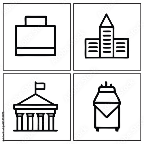 This vector set features a variety of house icons, symbols perfect for web design and business illustration