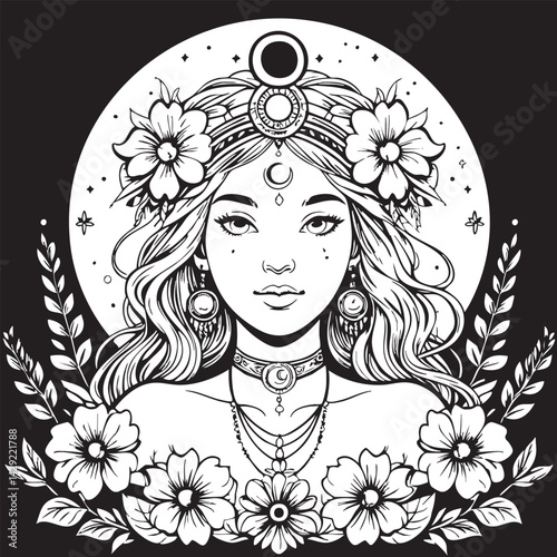 girl with flowers