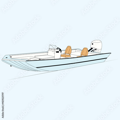 Vector Boat Line Art Illustration 17