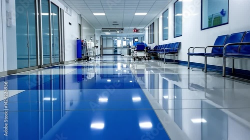 Clean Modern Hospital Corridor Interior Design