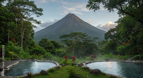 Tranquil Volcanic Hot Springs in Lush Costa Rican Rainforest