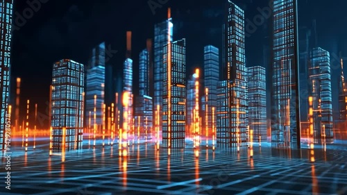 Digital Metropolis: A Futuristic Cityscape of Light and Data