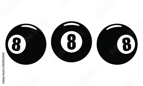 Billiard ball flat icon design Element vector template
