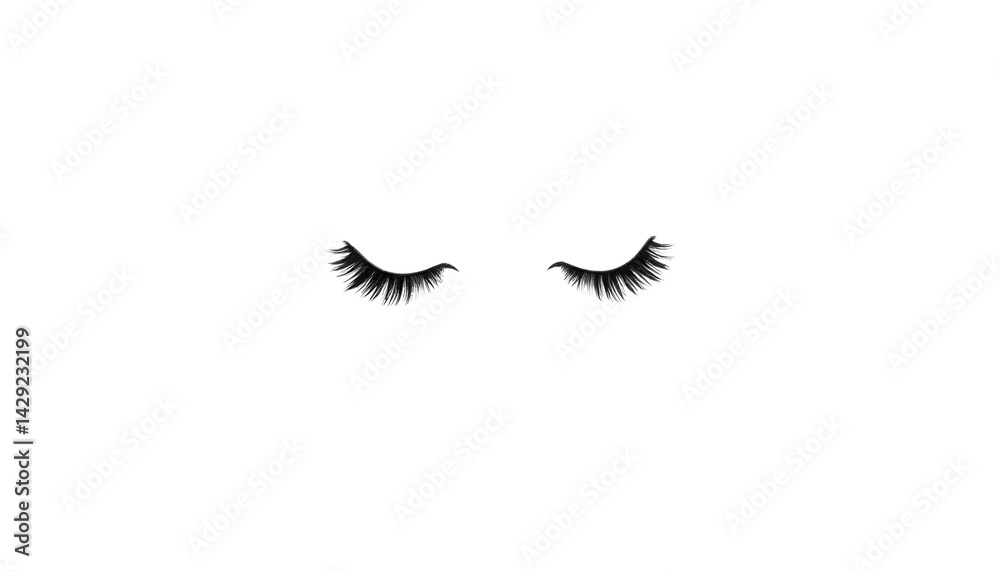 Obraz premium Eyelashes Illustration on White Background