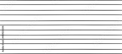 A minimalist abstract pattern featuring evenly spaced thin straight black lines on a white background. The lines are straight and parallel, creating a clean and structured design. There are slight ran