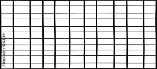 A minimalist abstract pattern featuring evenly spaced thin straight black lines on a white background. The lines are straight and parallel, creating a clean and structured design. There are slight ran