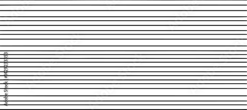 A minimalist abstract pattern featuring evenly spaced thin straight black lines on a white background. The lines are straight and parallel, creating a clean and structured design. There are slight ran