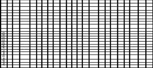 A minimalist abstract pattern featuring evenly spaced thin straight black lines on a white background. The lines are straight and parallel, creating a clean and structured design. There are slight ran