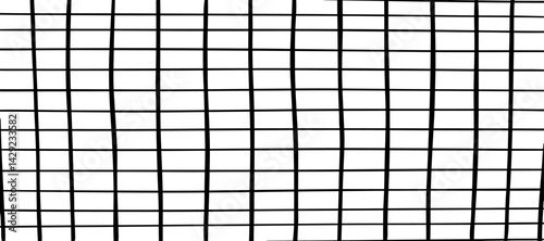 A minimalist abstract pattern featuring evenly spaced thin straight black lines on a white background. The lines are straight and parallel, creating a clean and structured design. There are slight ran