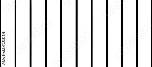 A minimalist abstract pattern featuring evenly spaced thin straight black lines on a white background. The lines are straight and parallel, creating a clean and structured design. There are slight ran