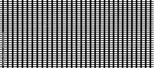 A minimalist abstract pattern featuring evenly spaced thin straight black lines on a white background. The lines are straight and parallel, creating a clean and structured design. There are slight ran