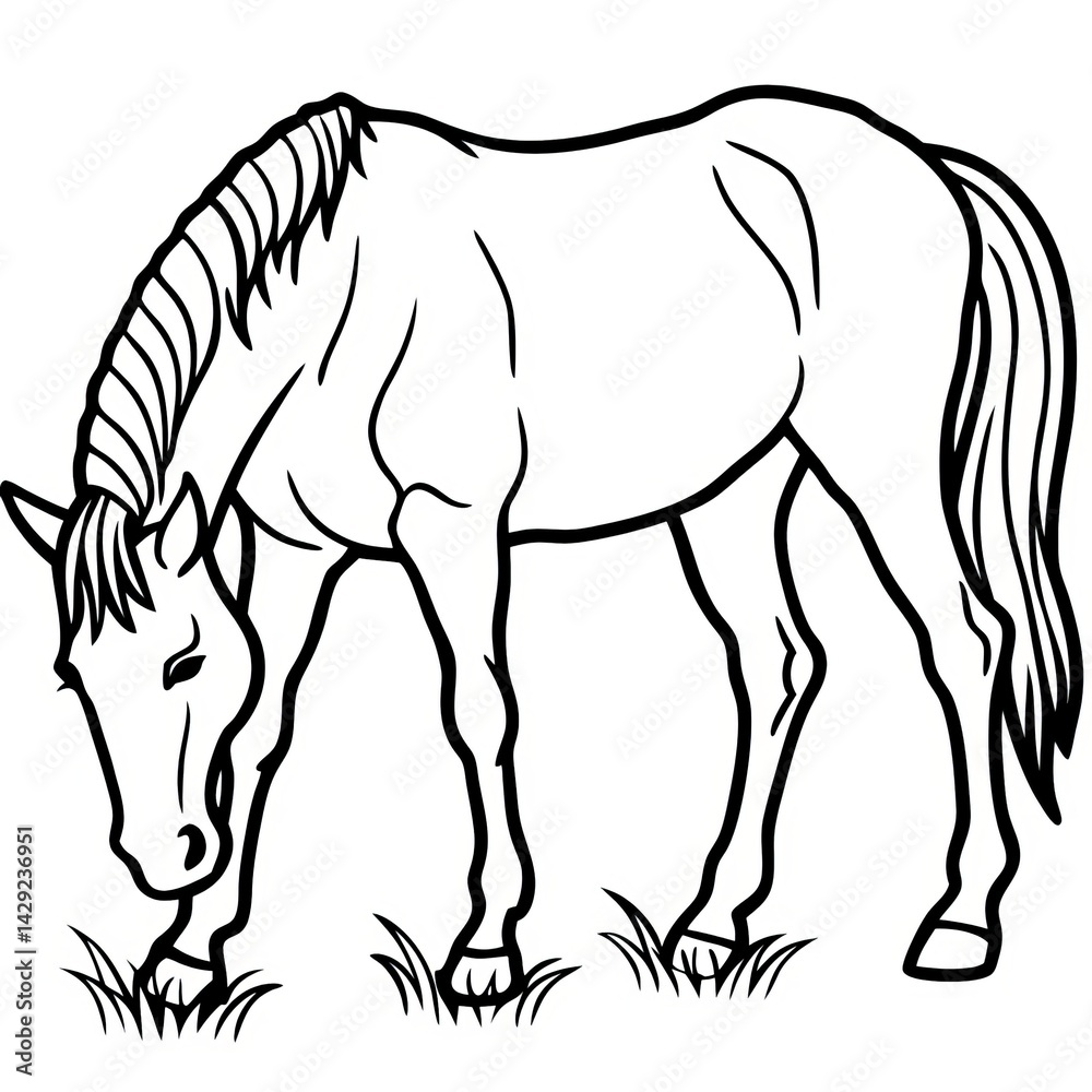 Fototapeta premium Majestic Horse&nbsp;Line Art