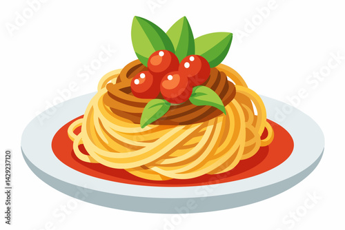 Bolognese Flat Minimalistic Vector Illustration
Watercolor Bowl Of Pasta With Marinara Sauce
Watercolor Pasta Pomodoro Illustration
Hearty Italian Cuisine Vector Illustration
Italian Pasta Noodles Men