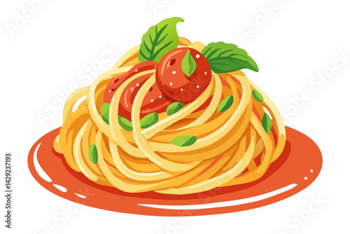 Bolognese Flat Minimalistic Vector Illustration
Watercolor Bowl Of Pasta With Marinara Sauce
Watercolor Pasta Pomodoro Illustration
Hearty Italian Cuisine Vector Illustration
Italian Pasta Noodles Men