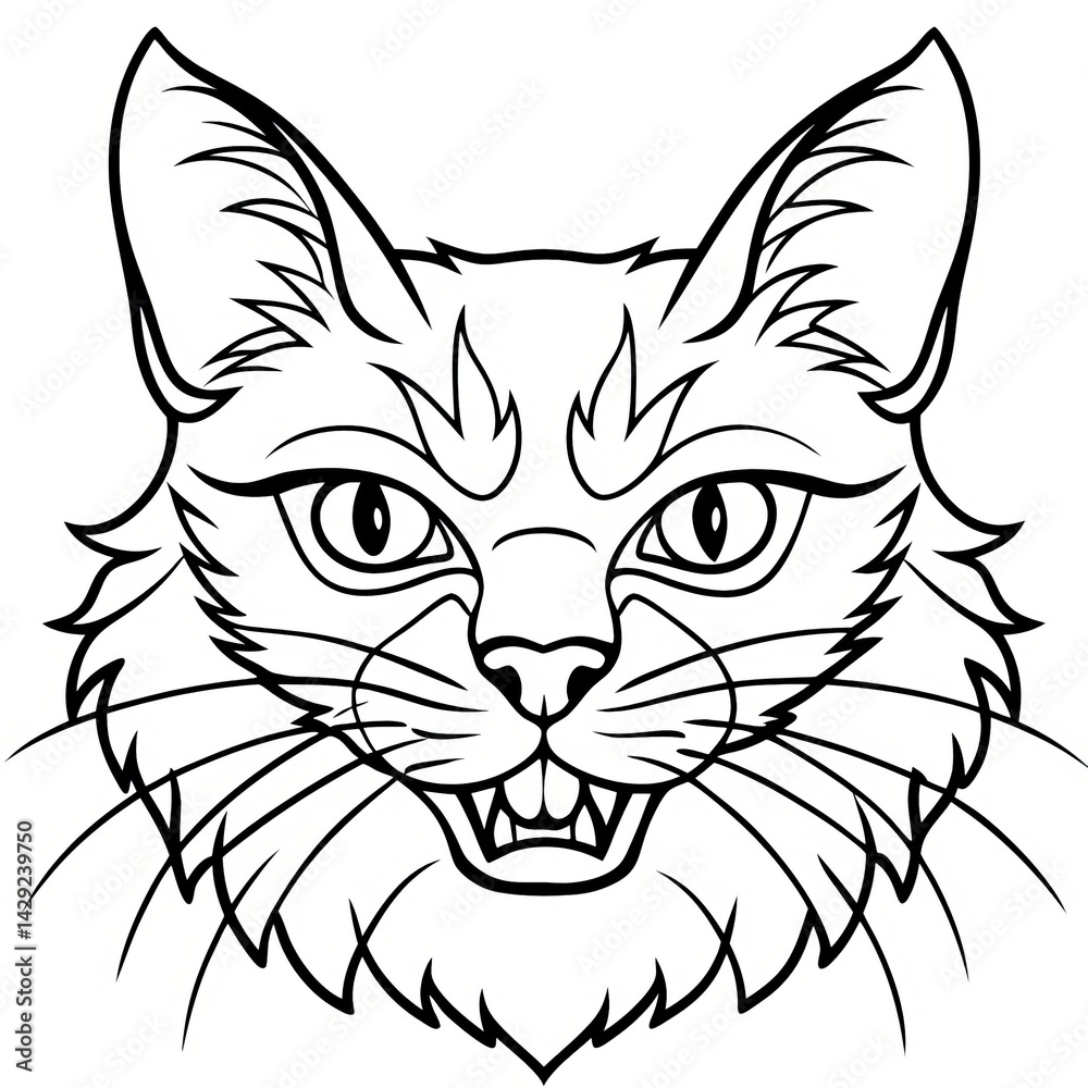 Obraz premium Cat Line Art &nbsp;Illustration