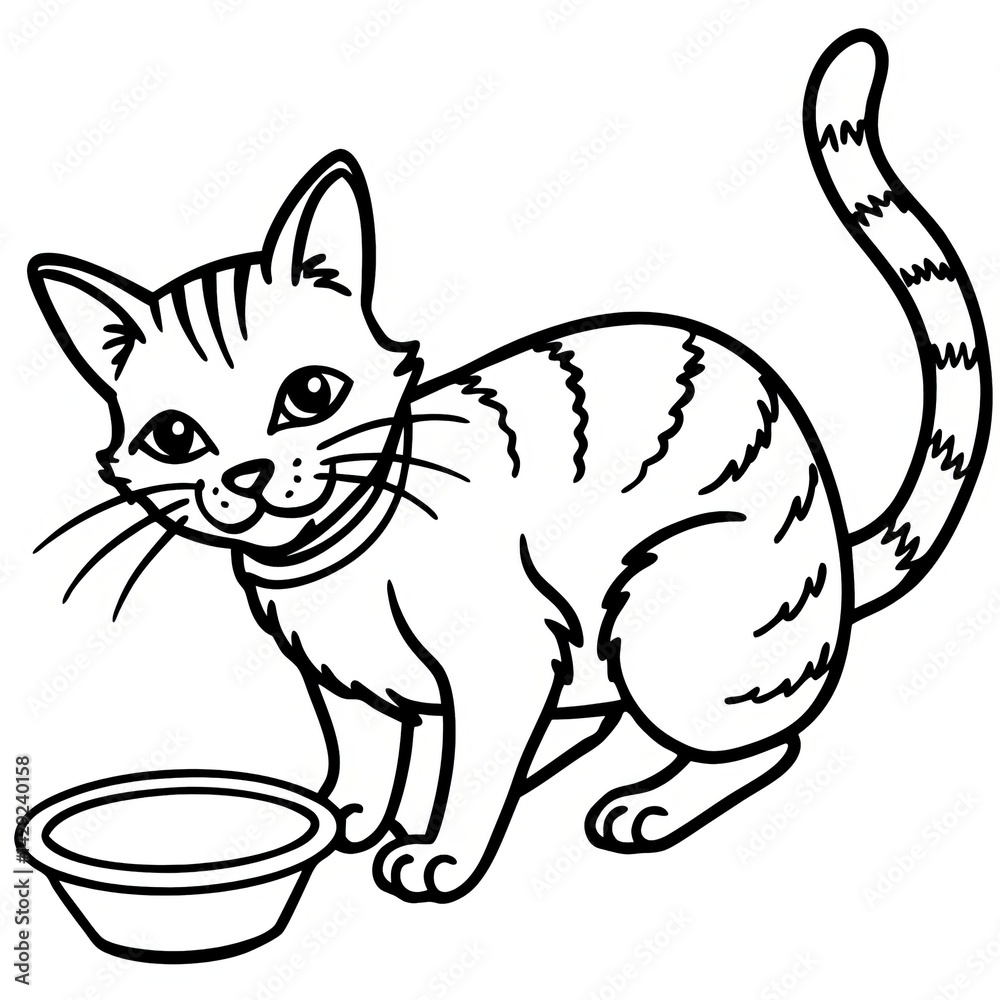 Obraz premium Cat Line Art &nbsp;Illustration