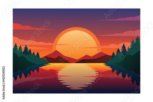 sunset over the mountains