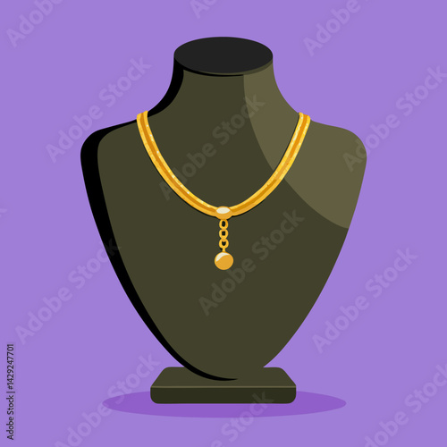gold necklace and earrings