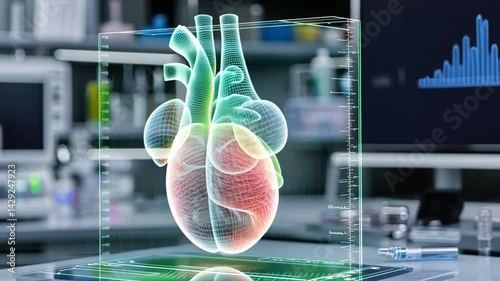 Holographic Human Heart: Medical Technology Advancement