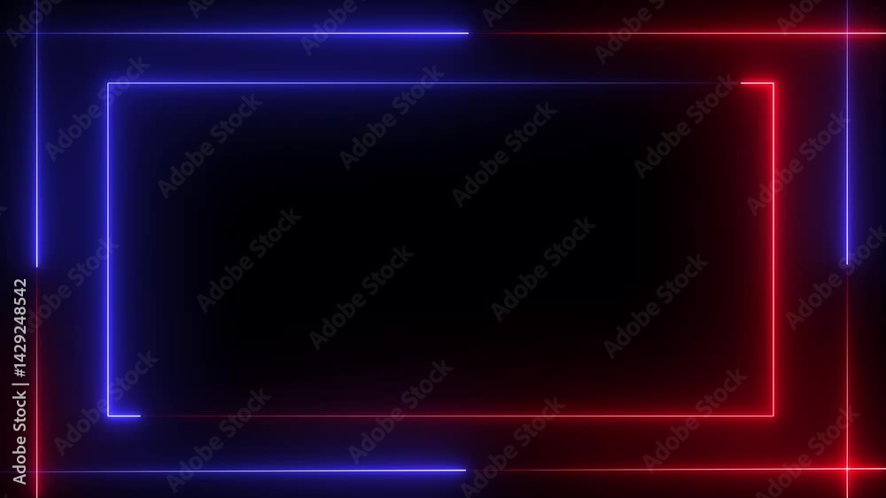 Glowing neon line picture frame background, Rectangular Fire effect Animation linear lamp Beautiful abstract square light line moving.. Glowing neon line picture frame background, Rectangular Fire effect Animation linear lamp Beautiful abstract square light line moving..