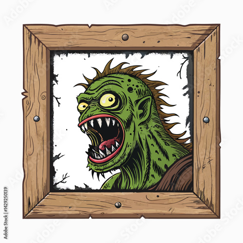 Render a grotesque creature, a liver-shaped monster with claws, vomiting bilious green fluid within a decaying, cavernous environment.  Emphasis on visceral detail.