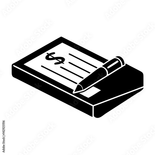 checkbook icon, checkbook silhouette vector illustration-Editable Vector Art of checkbook,checkbook vector