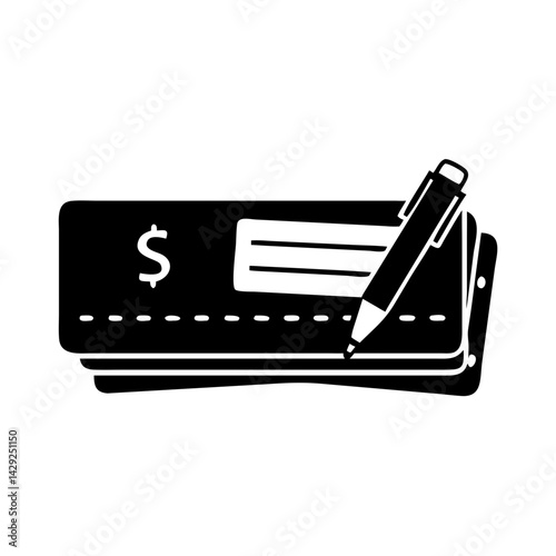 checkbook icon, checkbook silhouette vector illustration-Editable Vector Art of checkbook,checkbook vector