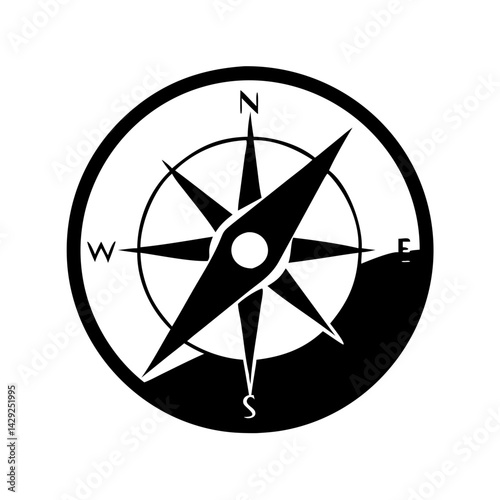 compass icon, compass silhouette vector illustration-Editable Vector Art of compass,compass vector