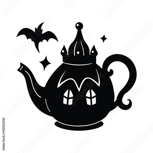 Halloween vector illustration of teapot