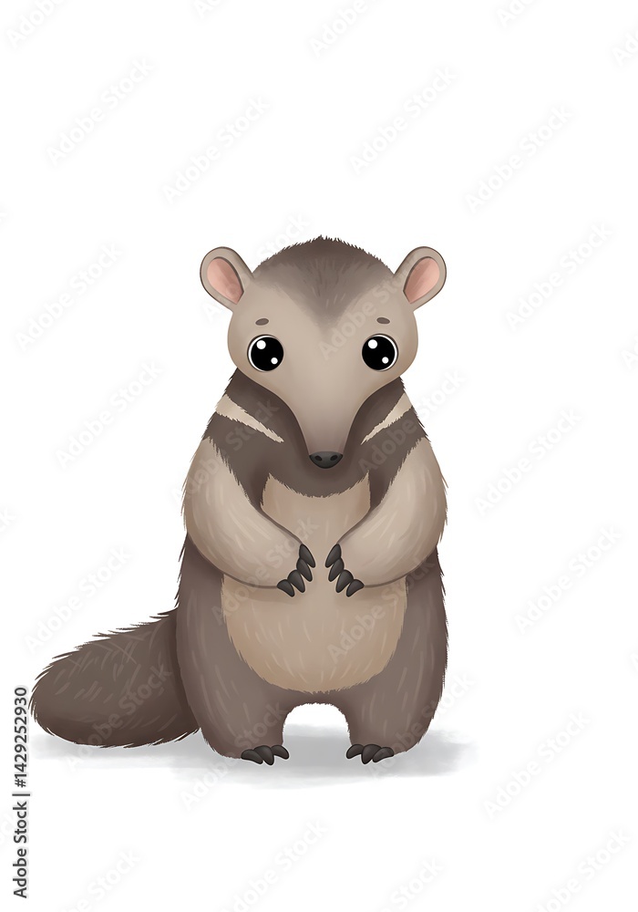 Naklejka premium Cute children’s book illustration of a giant anteater