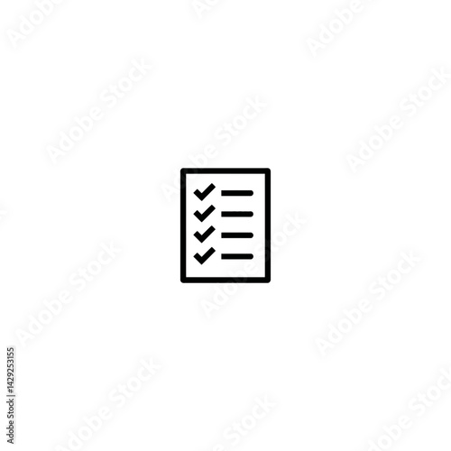 Checklist icon confirms task completion list itemized simple plain