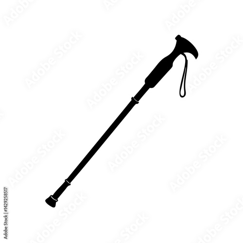 hiking stick icon, hiking stick silhouette vector illustration-Editable Vector Art of hiking stick,hiking stick vector
