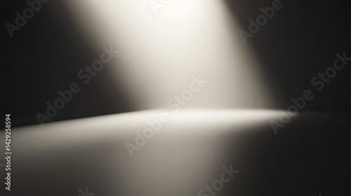 Dramatic Light Beam In Empty Room Minimalist Interior Design