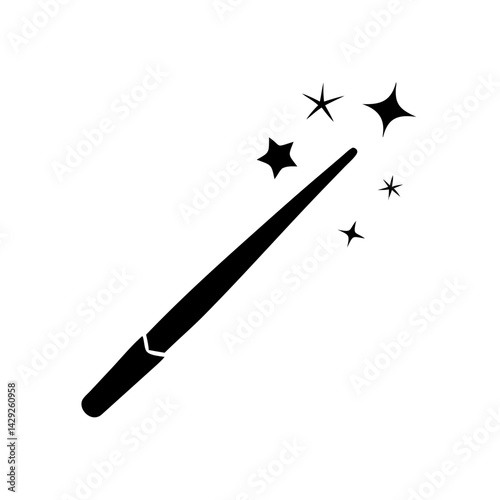magic wand icon, magic wand silhouette vector illustration-Editable Vector Art of magic wand,magic wand vector