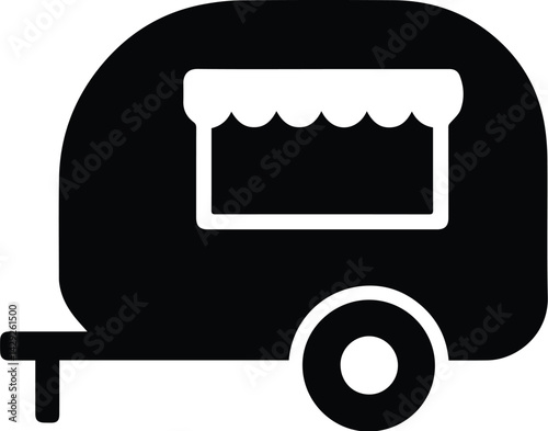 WebFood trailer silhouette, trailer food logo design silhouette 