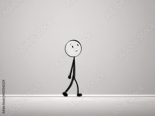 Person walking minimalist monochrome style modern photography